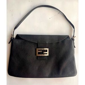 FENDI Shoulder Hand Bag Mamma Baguette Leather Authentic